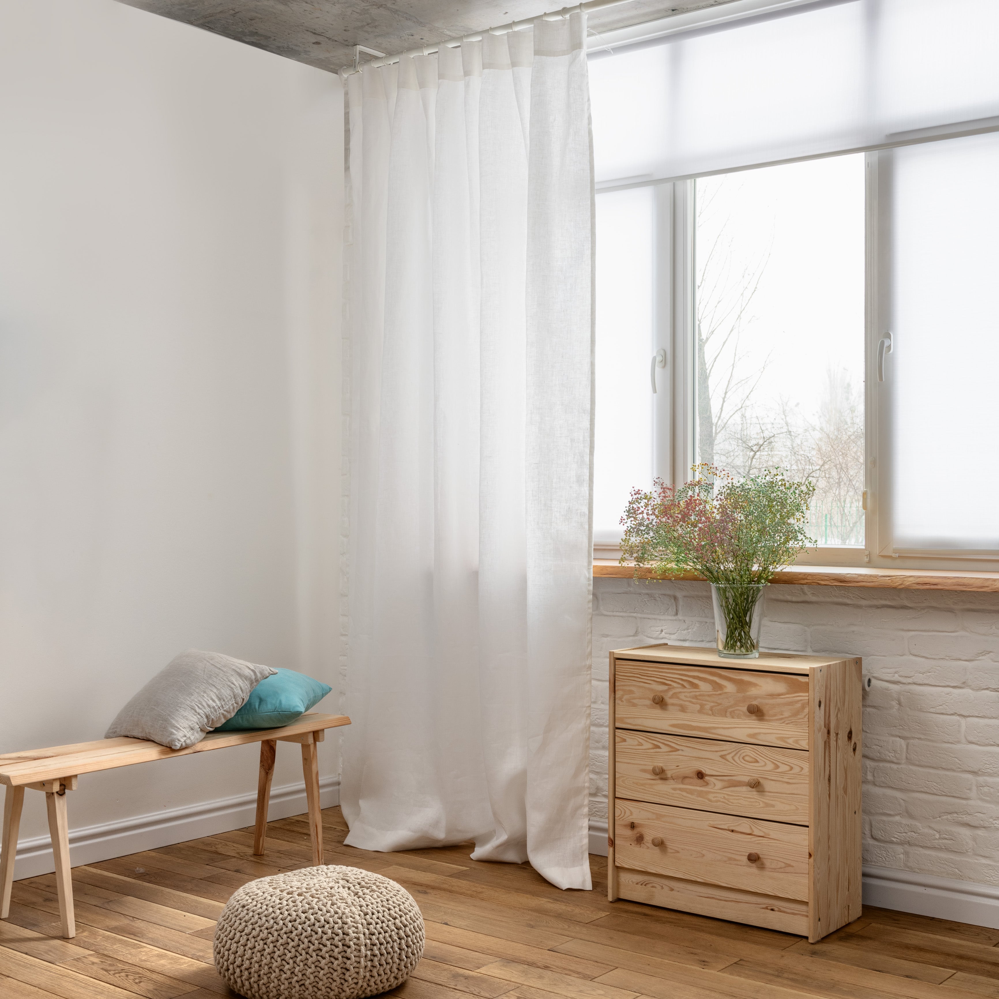 3H Linen S-fold Curtain Panel - Thumbnail 3
