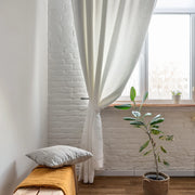 Linen Back Tab Curtain, Color:Off-White