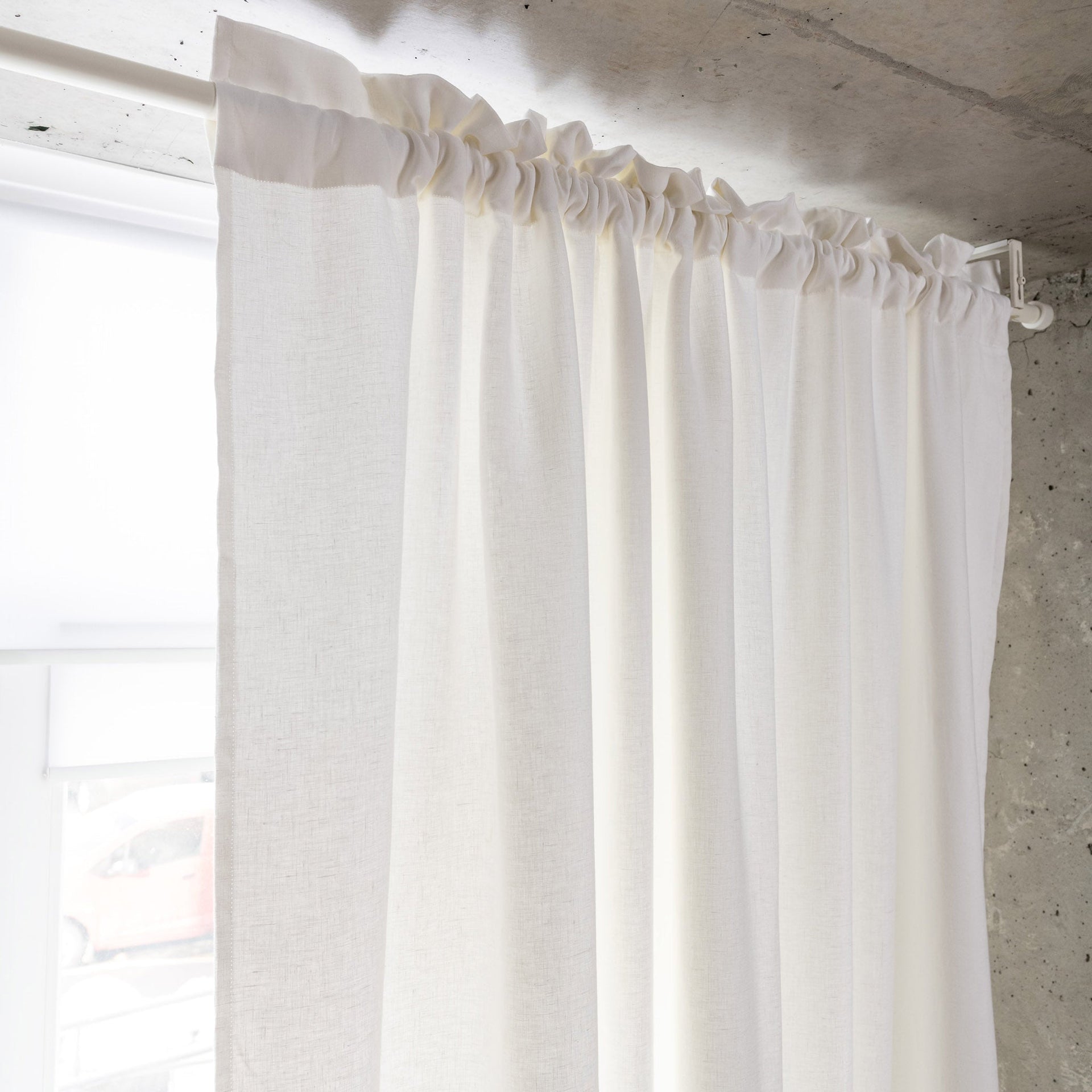 White Curtain with 50% Blackout