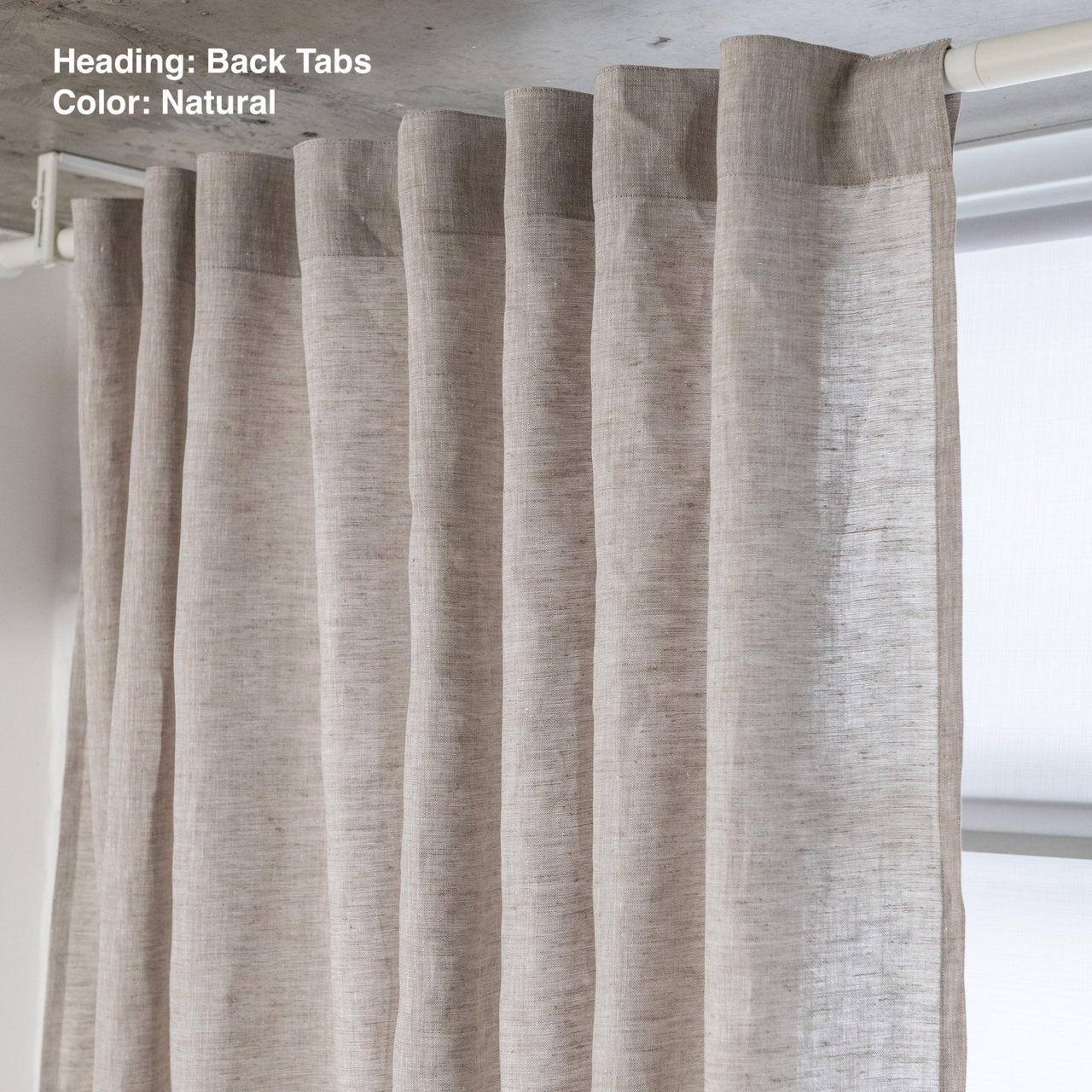 @Heading: Back Tabs Curtains in Natural Color
