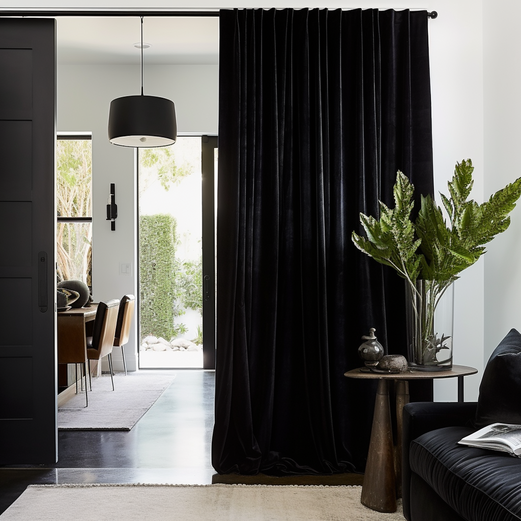 Door Vevlet Curtain Panel with Back Tabs - Custom Width and Length