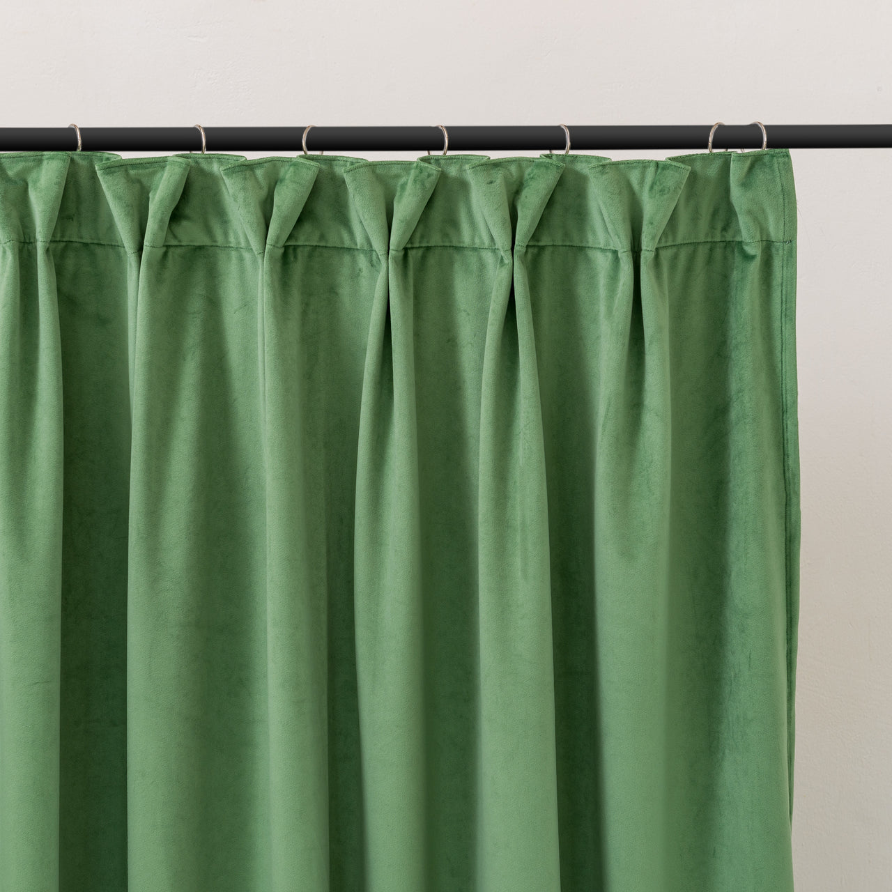Fern Green Velvet Blackout Pinch Pleat Curtain - Custom Sizes and Colors Info Draft