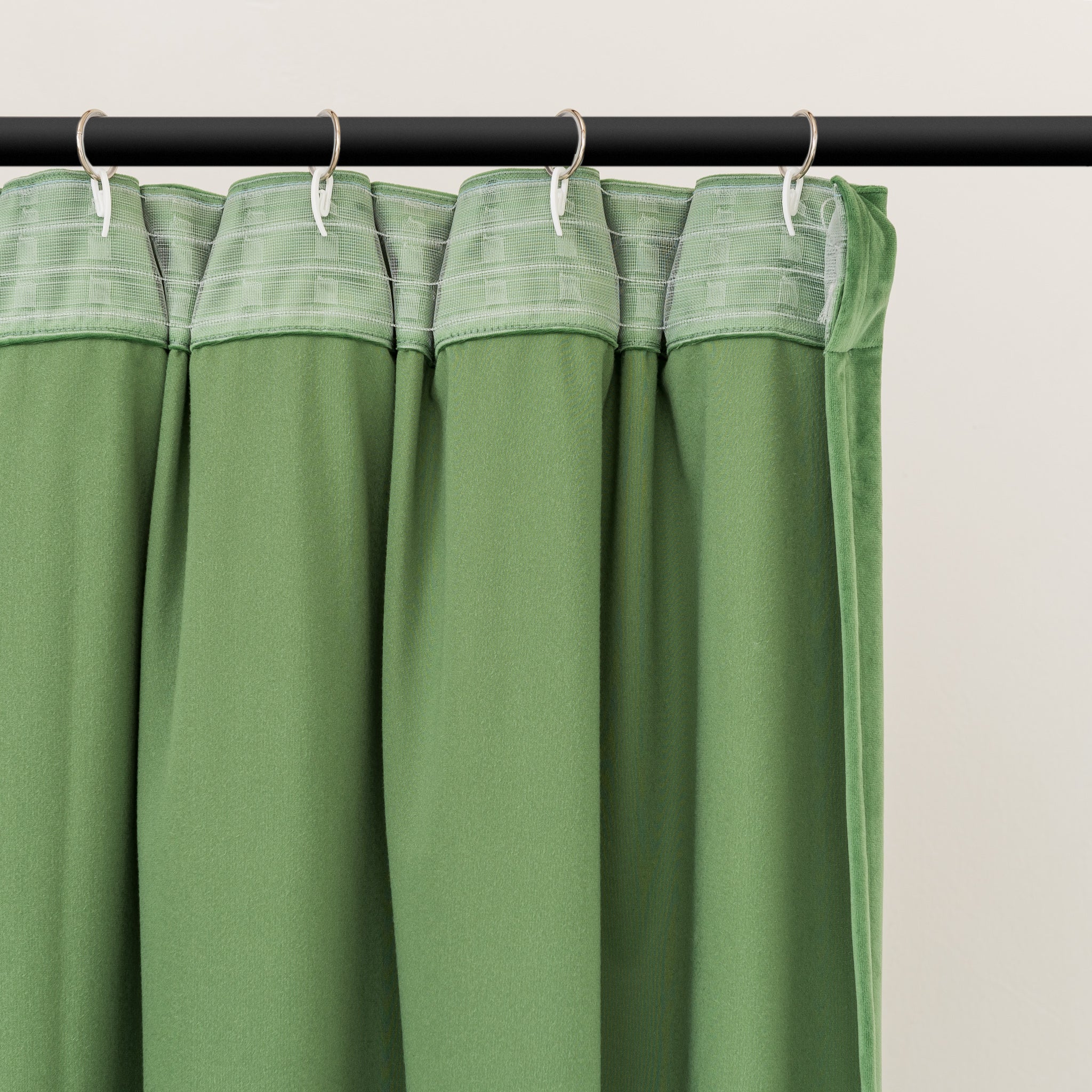 Heavy Fern Green Velvet Pinch Pleat Curtains – Custom Sizes: 63