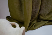 Moss Green Linen Curtain