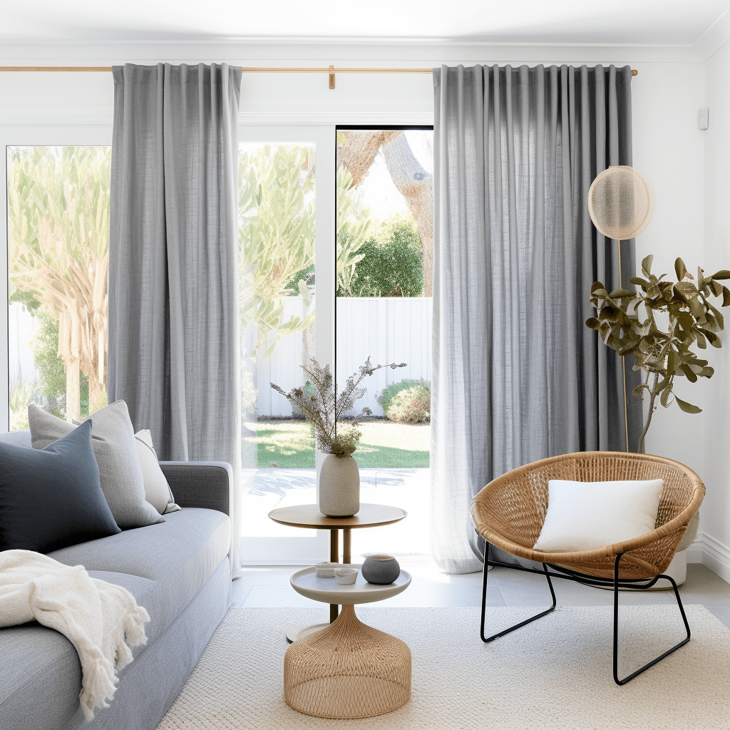 Grey Linen Back Tab Curtain Panel - Grey Linen Back Tab Curtains ...