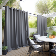 Grey Outdoor Curtains - Waterproof and Windproof - Different Headings and Custom Sizes