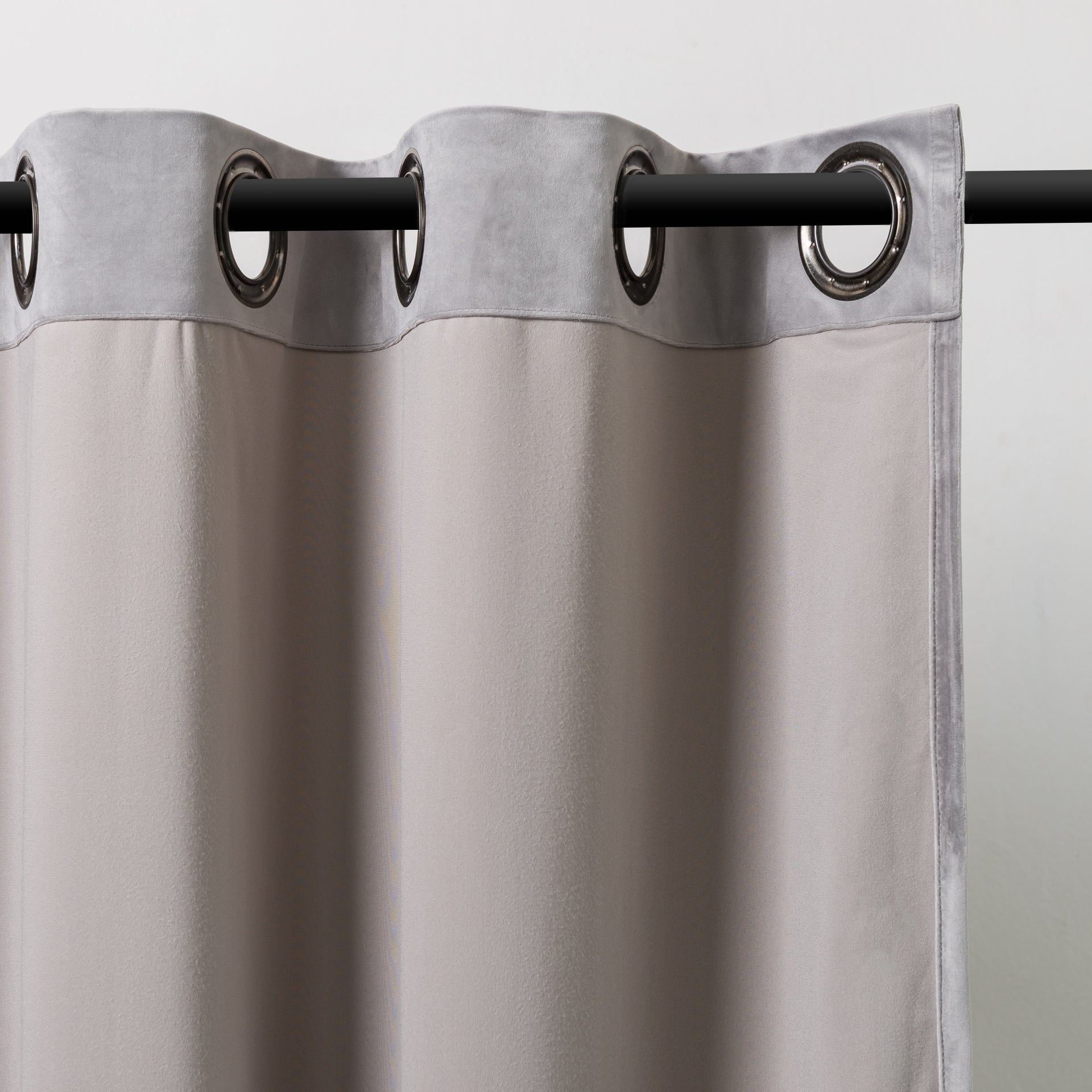 Grey Velvet Grommet Curtain - Custom Sizes and Colors