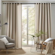 Grommet Linen Curtain, Color: Natural