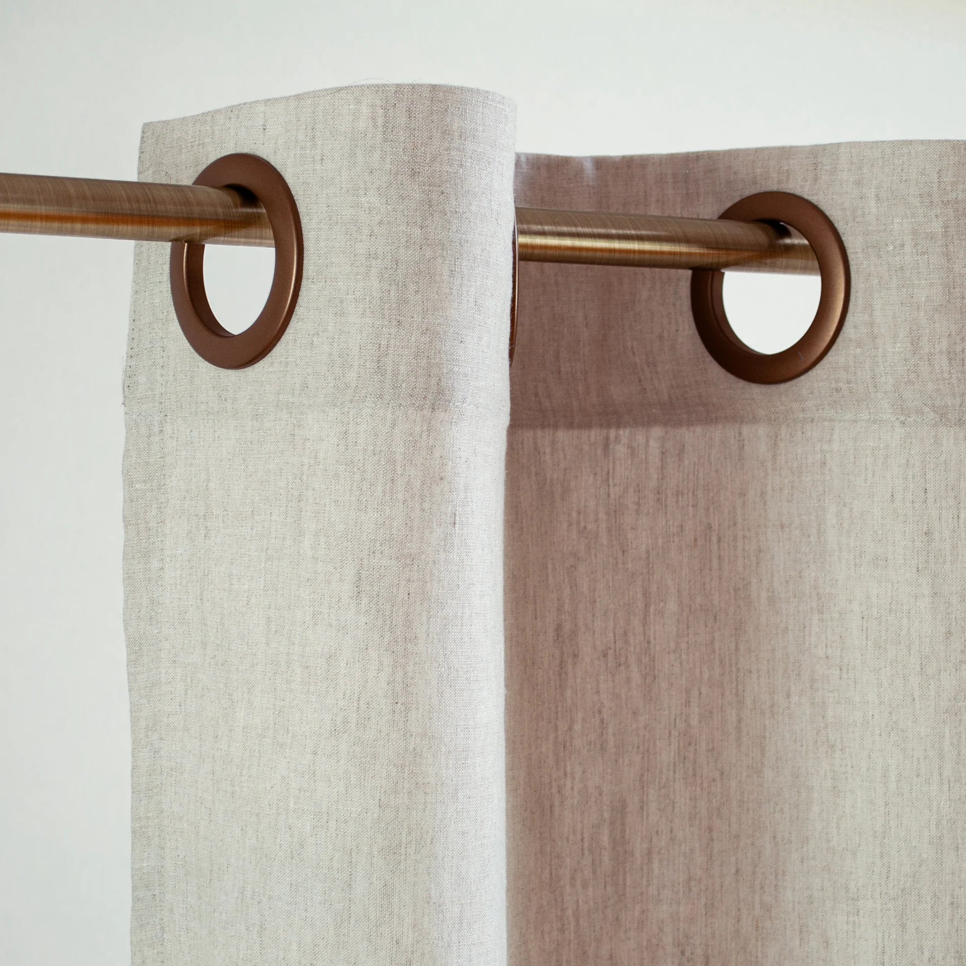 White & Off-White Linen Shower Curtain - Extra Long Linen Simple Bathroom Panel – Customs Size. 80", 90". and 96" Height