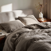 Natural Color Washed Heavyweight Linen Duvet Cover Set