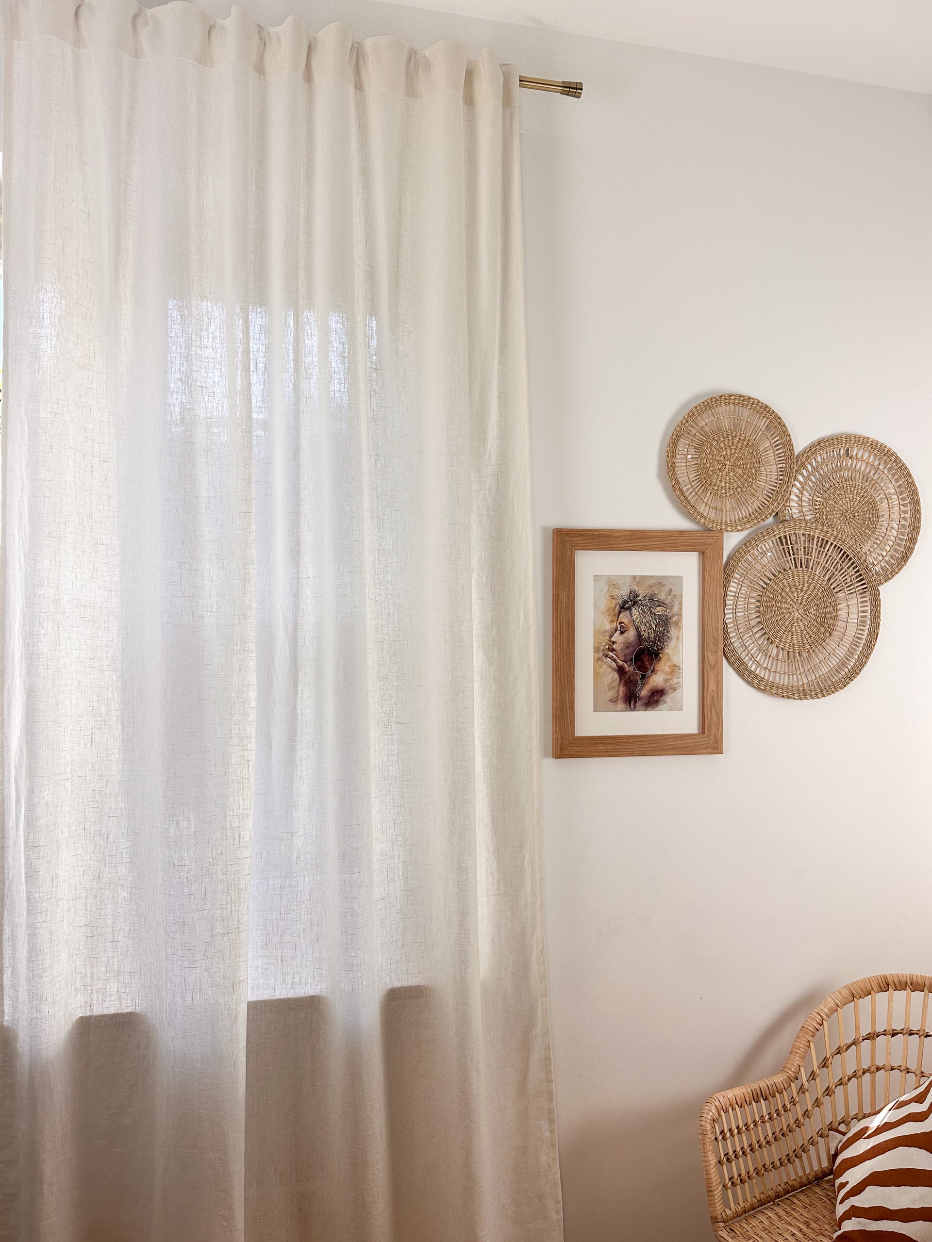 Multiway curtain hung on back loops/tabs