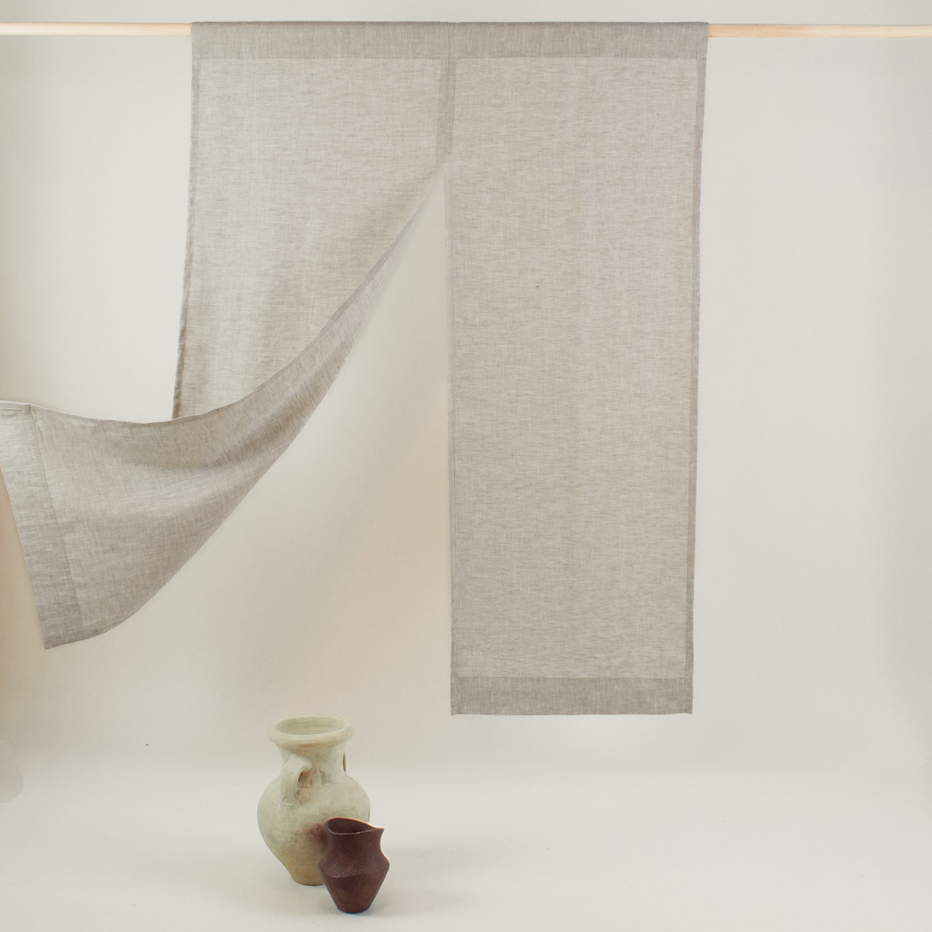 Linen Noren Curtains, Color:Natural