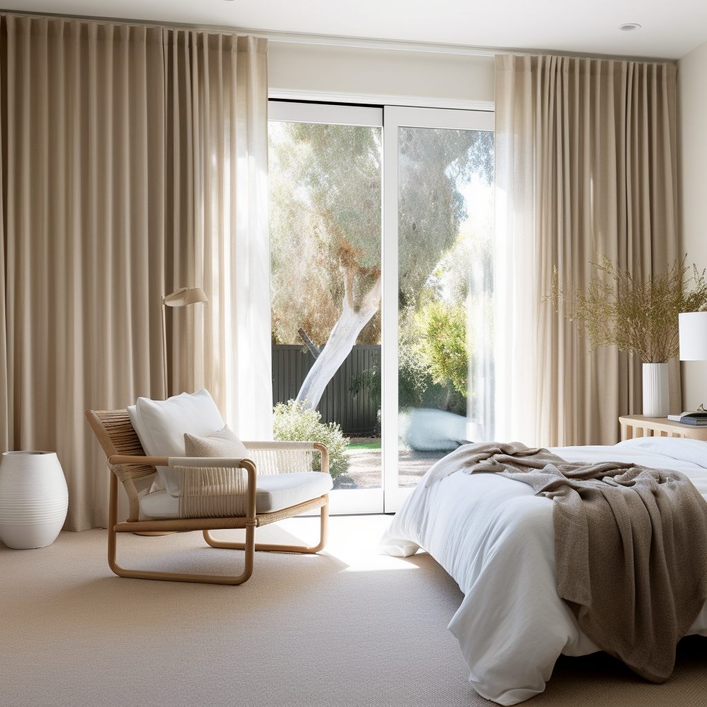 Linen Back Tab Curtain Panel for Bedroom - Custom Width, Custom Length - Hidden Tabs Heading
