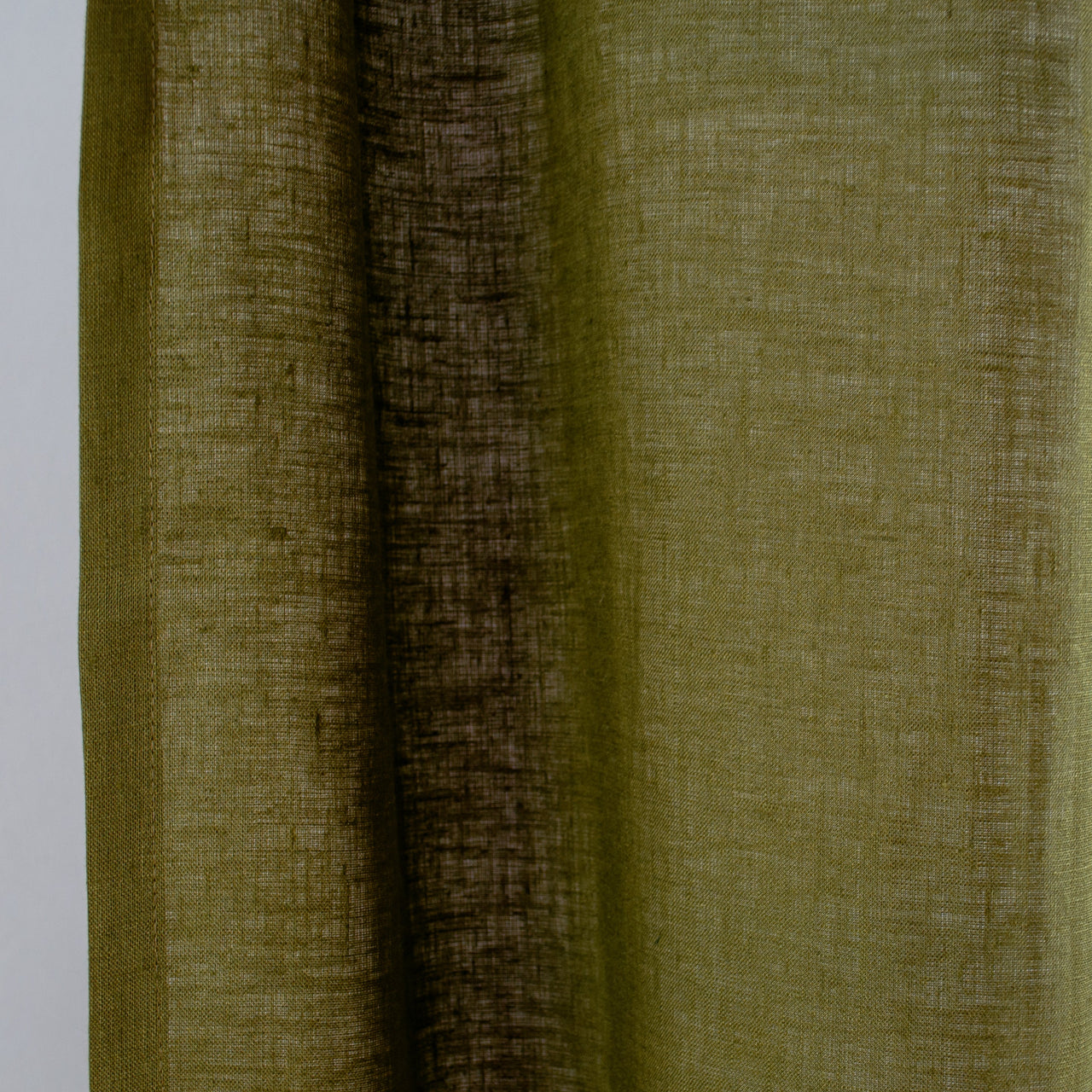 Tab Top Linen Currtains, Color: Moss Green