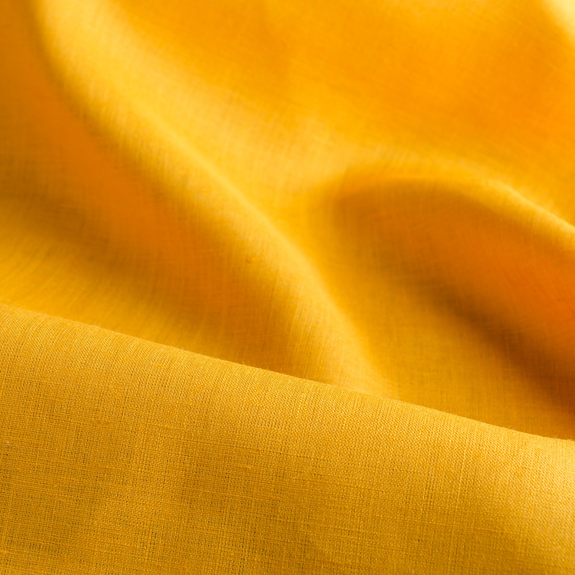 Mustard Yellow Linen Fabric by the Yard - 100% French Natural - Width 52”- 106”