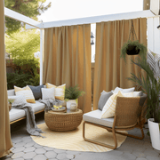 Mustard Yellow Outdoor Curtains - Waterproof and Windproof - Weights Available - Different Headings and Custom Sizes