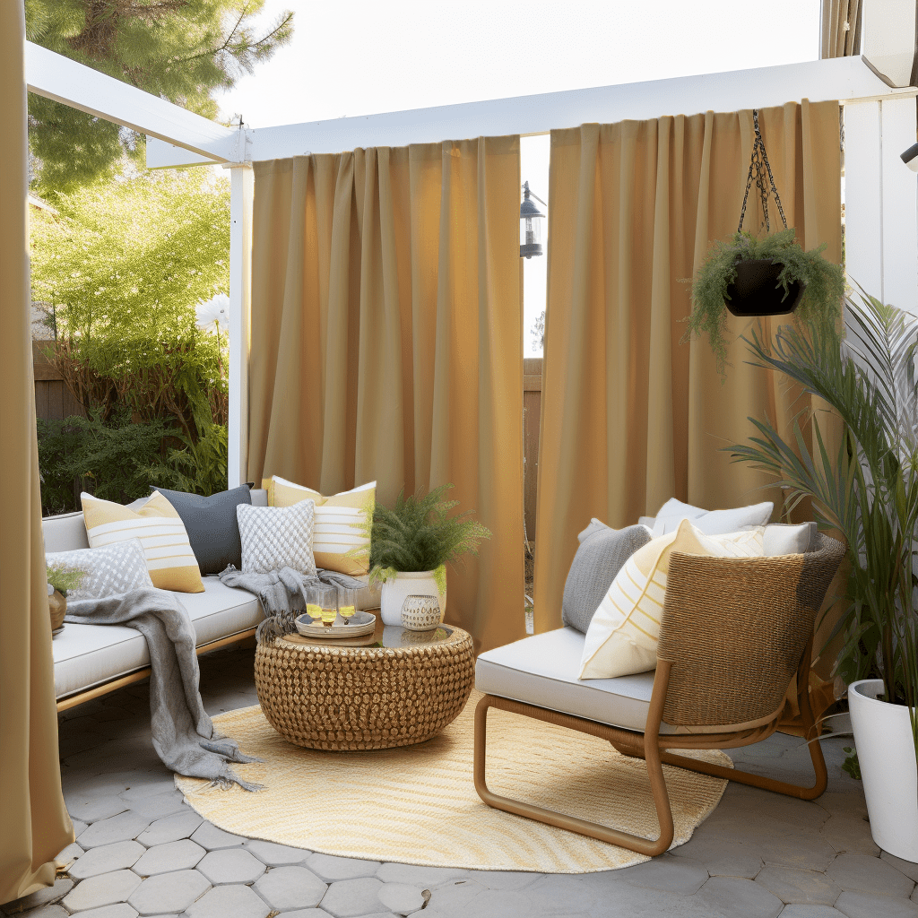Mustard Yellow Outdoor Curtains - Waterproof and Windproof - Weights Available - Different Headings and Custom Sizes