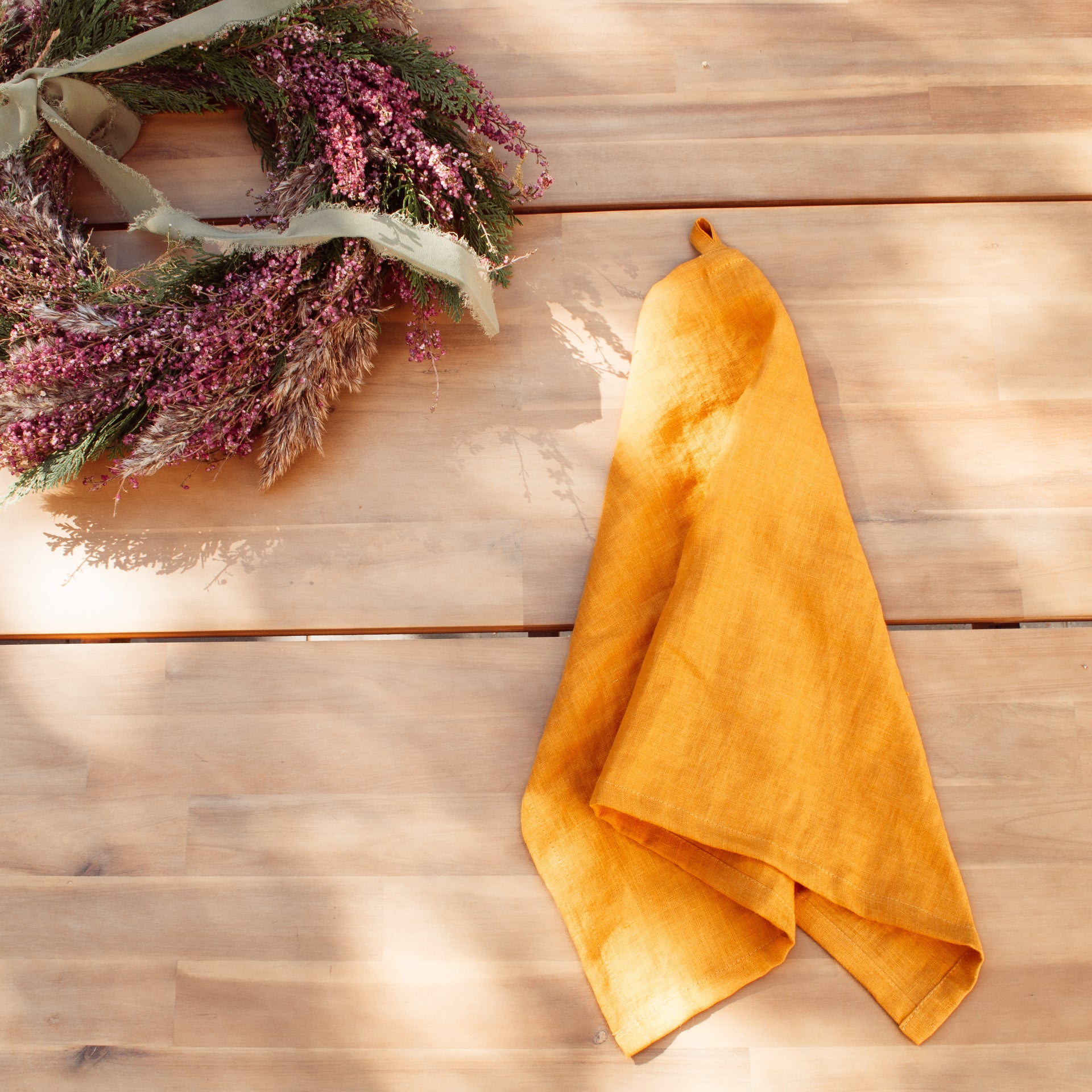 Passionflower Linen Kitchen Towels Set/2