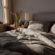 Natural Color Washed Heavyweight Linen Duvet Cover Set
