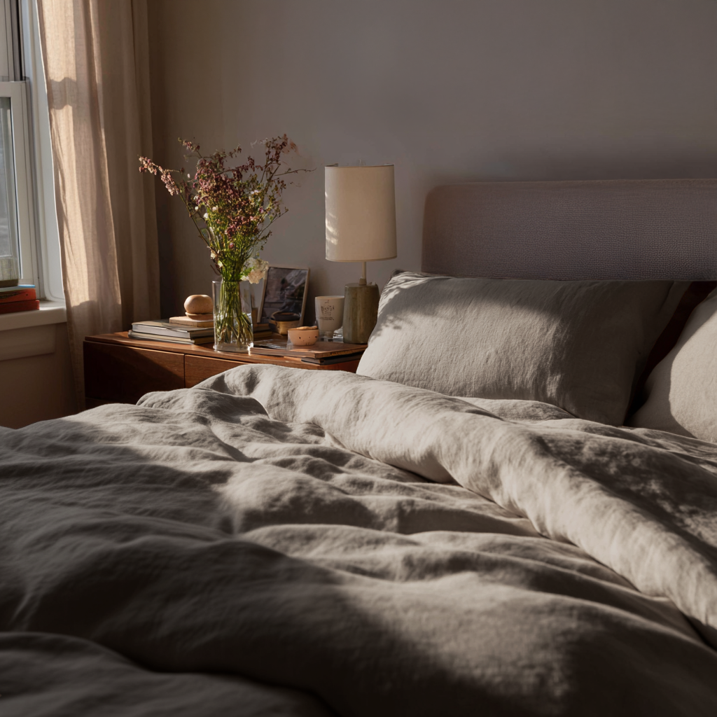 Natural Color Washed Heavyweight Linen Duvet Cover Set