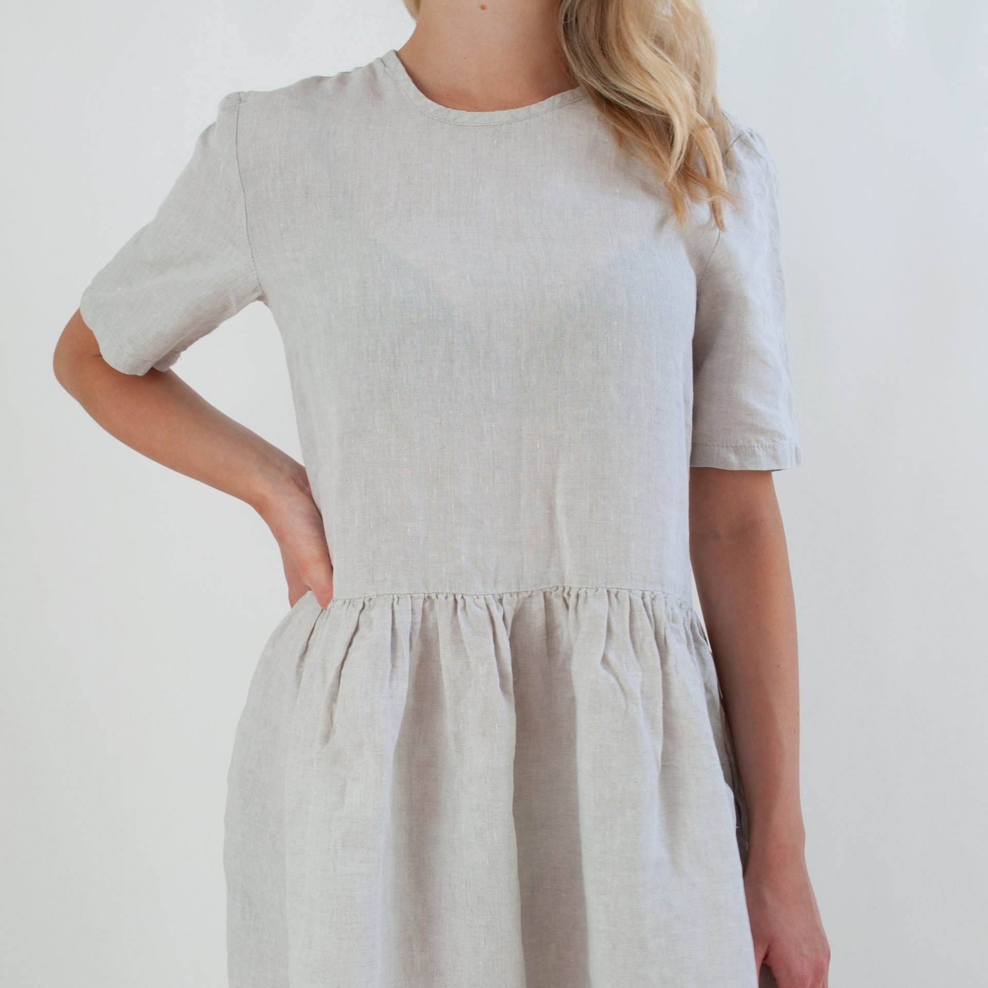 Natural Linen Circle Dress - Oversize Linen Dress Natural Linen Circle Dress - Oversize Linen Dress
