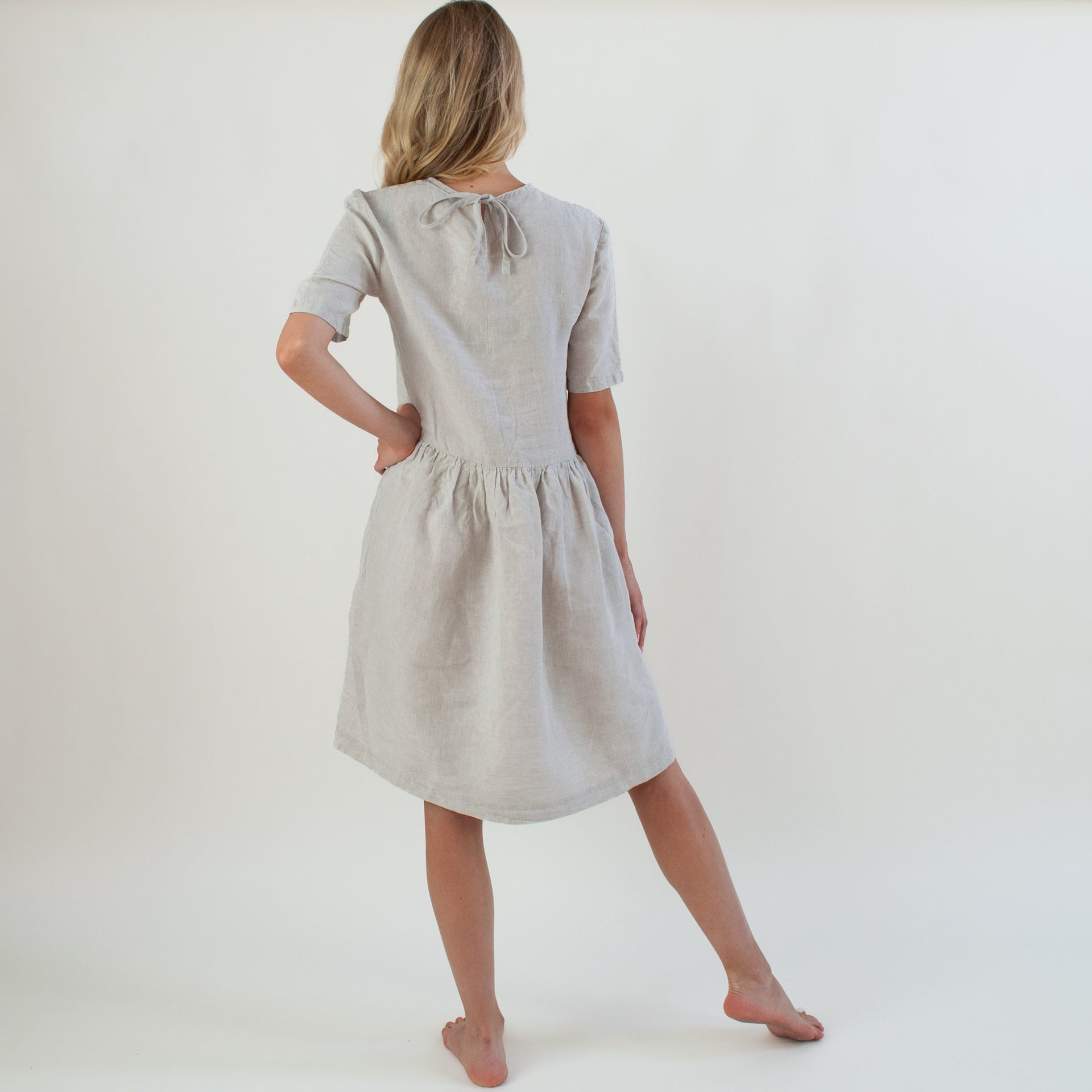 Natural Linen Circle Dress - Oversize Linen Dress S Natural Linen Circle Dress - Oversize Linen Dress S
