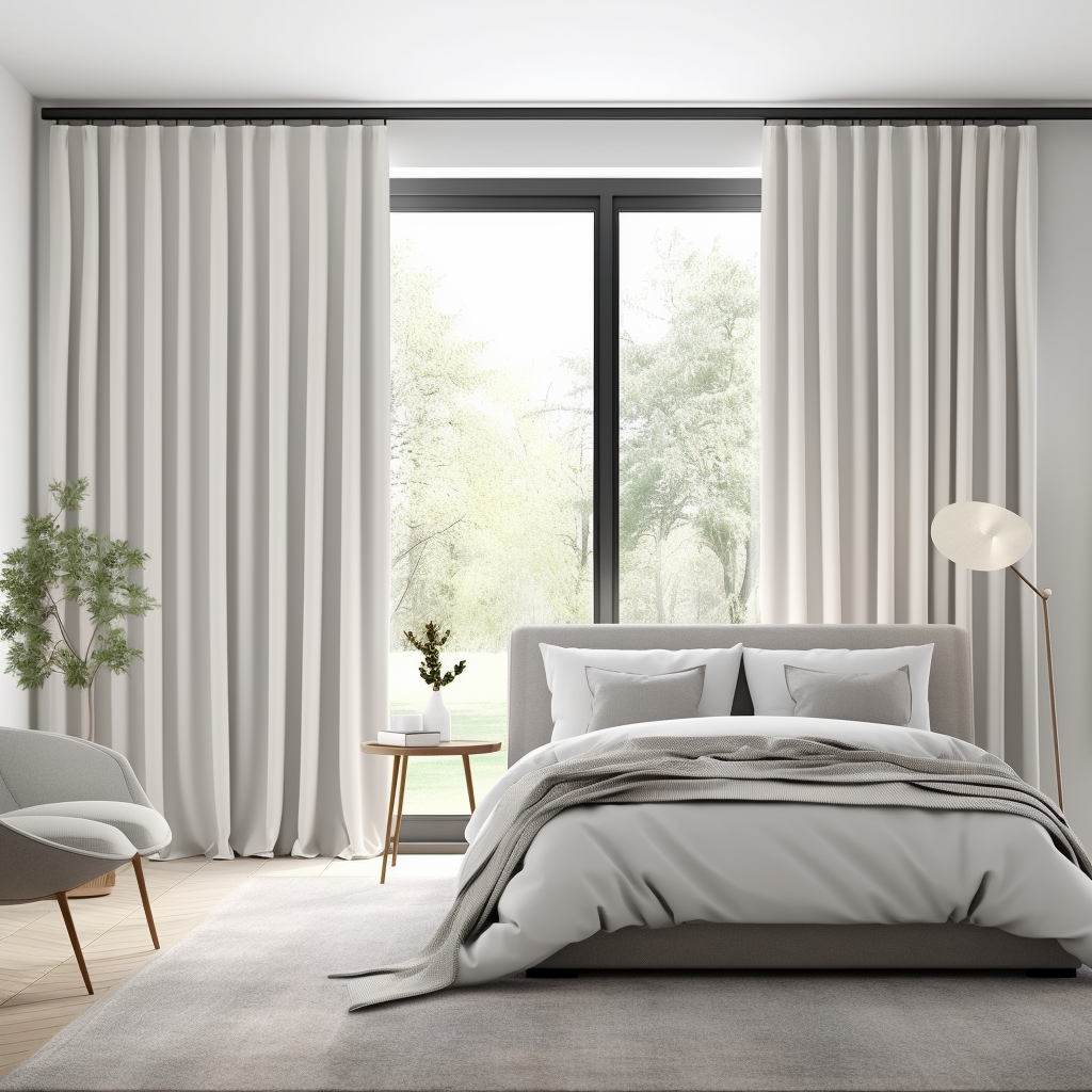 Off-White Velvet Blackout S-Fold Curtain - Custom Sizes and Colors