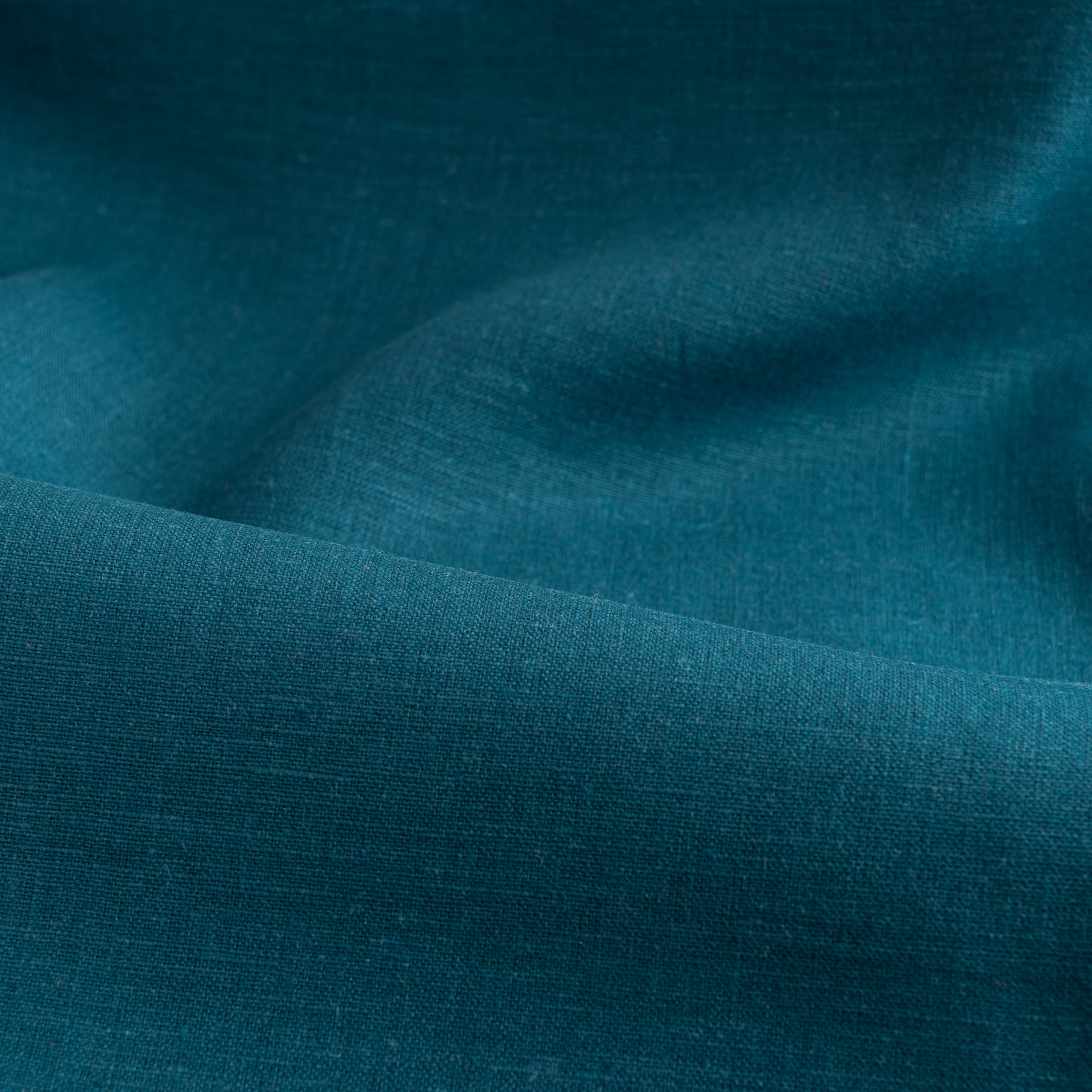 Peacock Blue Linen Fabric by the Yard - 100% French Natural - Width 52”- 106”