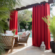 Red Outdoor Curtain - Blackout- Different Headings and Custom Sizes