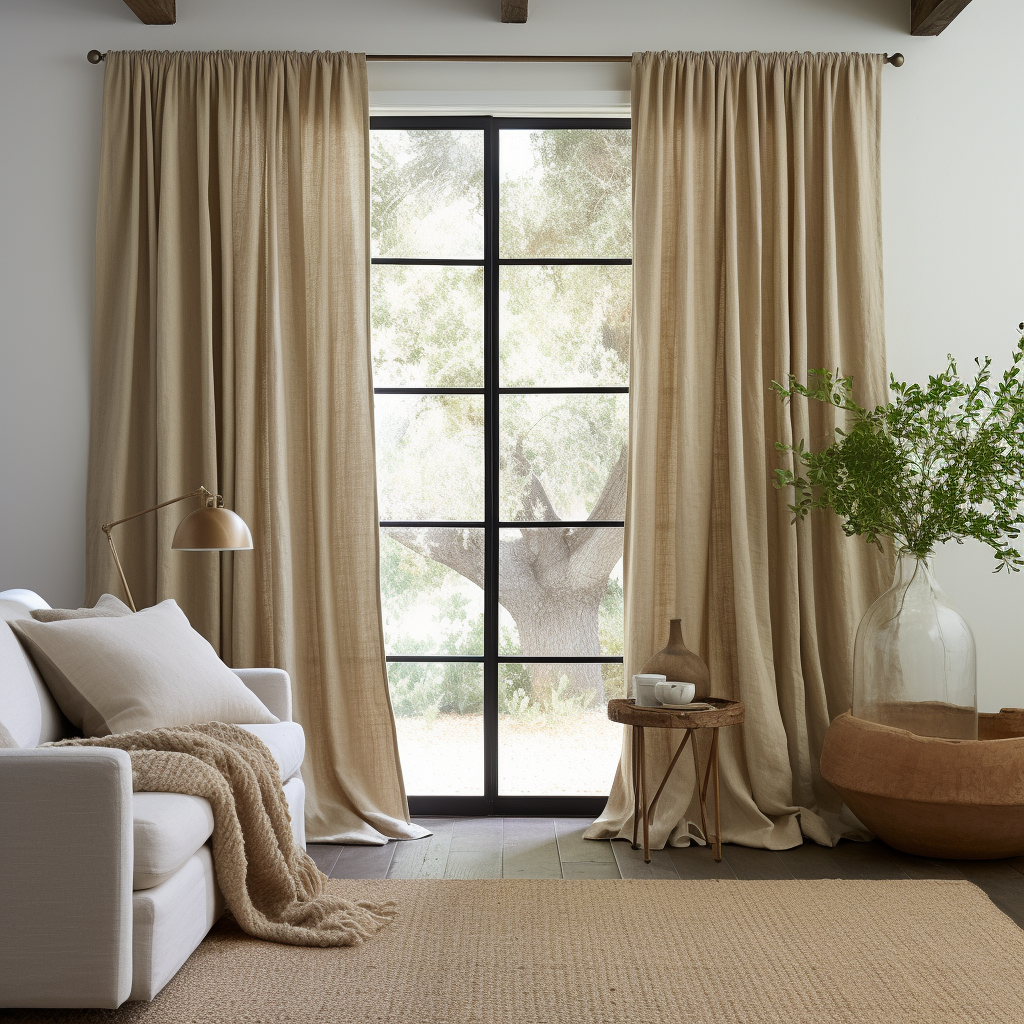 Rod Pocket Thermal Insulated 100% Blackout Linen Curtains for Winter Сold and Summer Heat Blocking- With Back Tabs, Rod Pocket, or Ceiling Track Heading