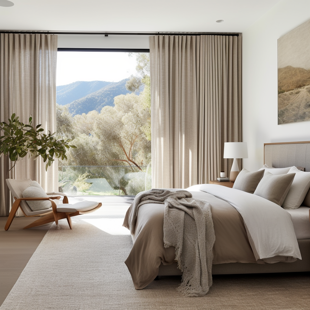 S-Fold Linen Curtains, color: Natural