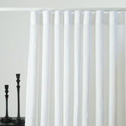 Wavefold Linen Curtain, Color:White