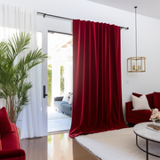 Sliding Door Velvet Blackout Curtain with Back Tab - Custom Sizes and Colors