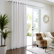 Sliding Door Velvet Blackout Grommet Curtain Panel - Custom Width and Length, Color: Off-White