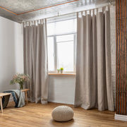 Thermal Insulated 100% Blackout Linen Curtains for Winter Сold and Summer Heat Blocking- With Tabs Top