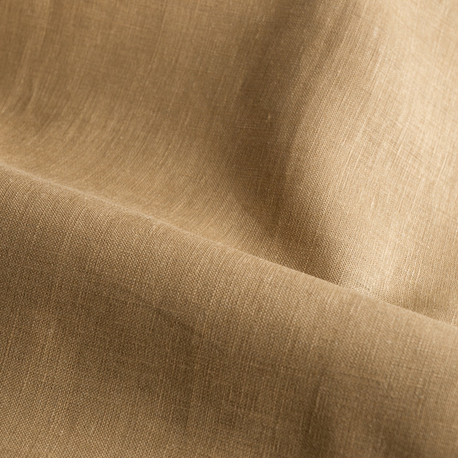 Tawny Brown Linen Fabric by the Yard - 100% French Natural - Width 52”