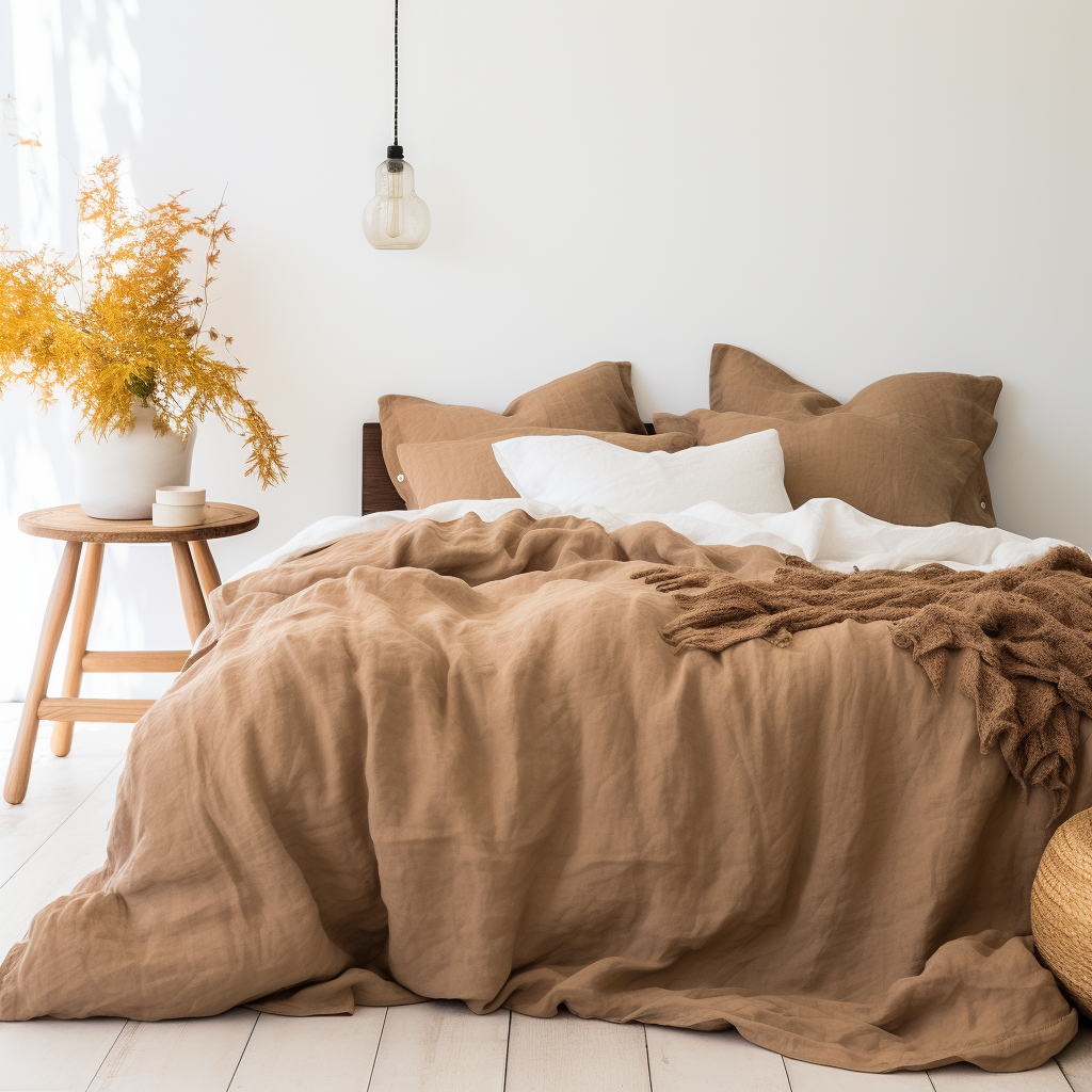 Linen Duvet Cover, Color: Towny Brown