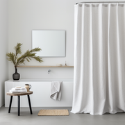 White Extra Long Shower Curtain