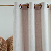 Grommet Linen CurtainsGrey Grommet Linen Curtain Panel with Cotton Lining - Custom Sizes & Colors
