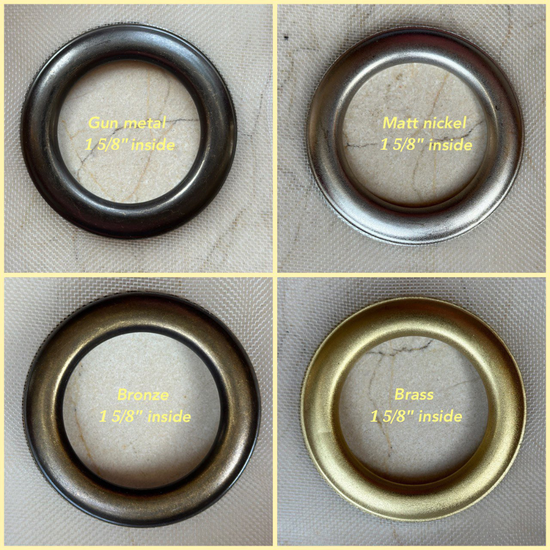 Grommet Color: Metal Gun Metal, Grommet Color: Metal Matte Nilckel, Grommet Color: Metal Bronze, Grommet Color: Metal Brass 