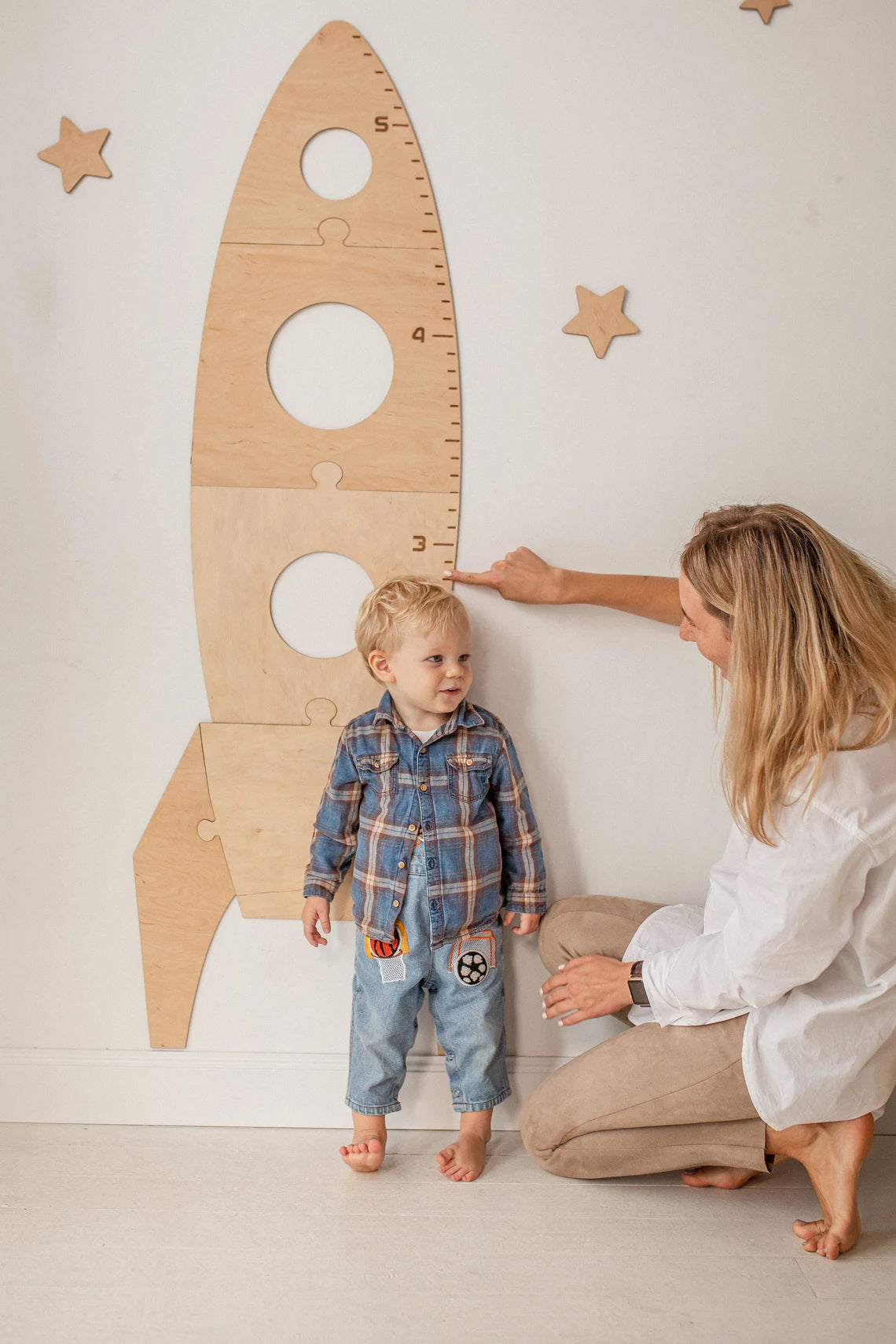 Growth Chart Wooden Markers - Rocket