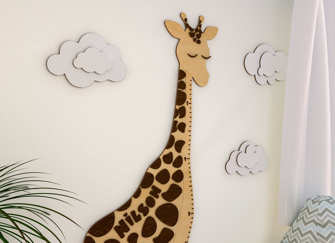 Growth Chart Wooden Markers - Giraffe