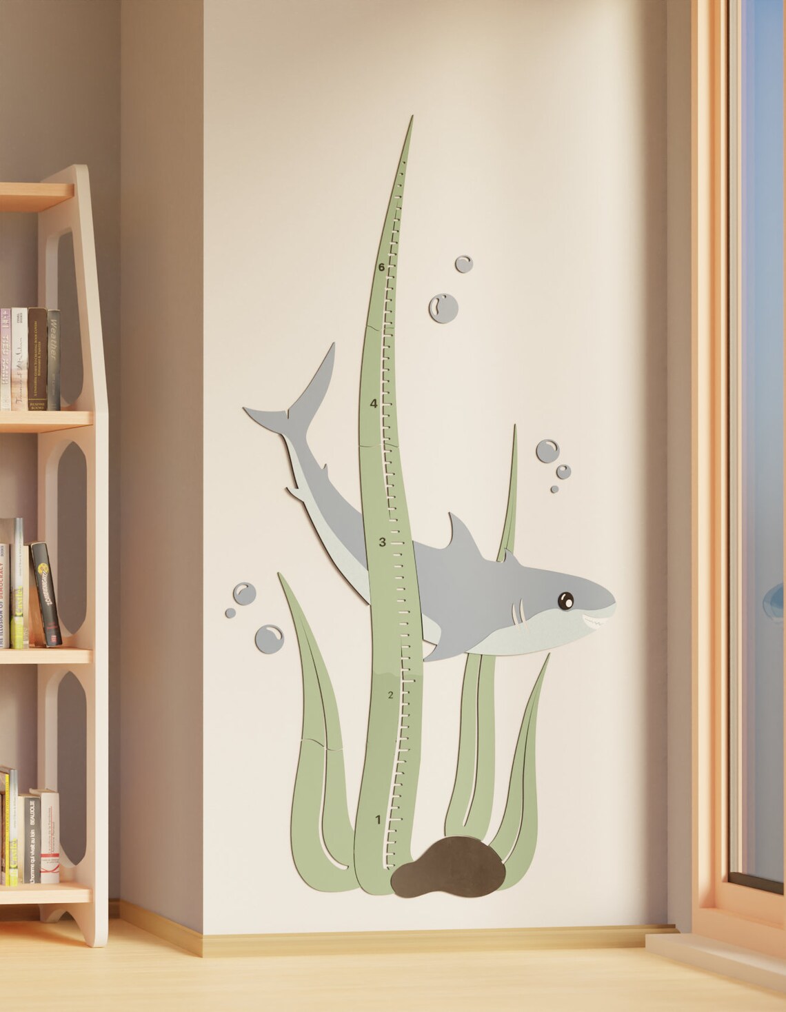 Growth Chart Wooden Markers - Baby Shark