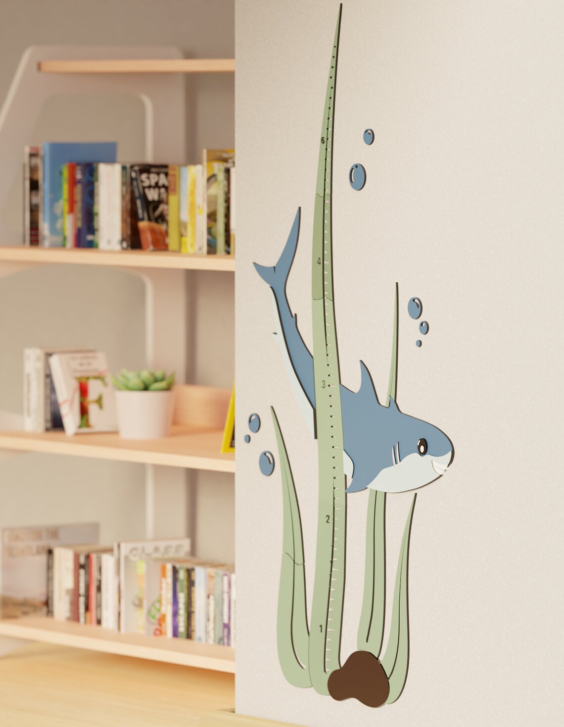 Growth Chart Wooden Markers - Baby Shark