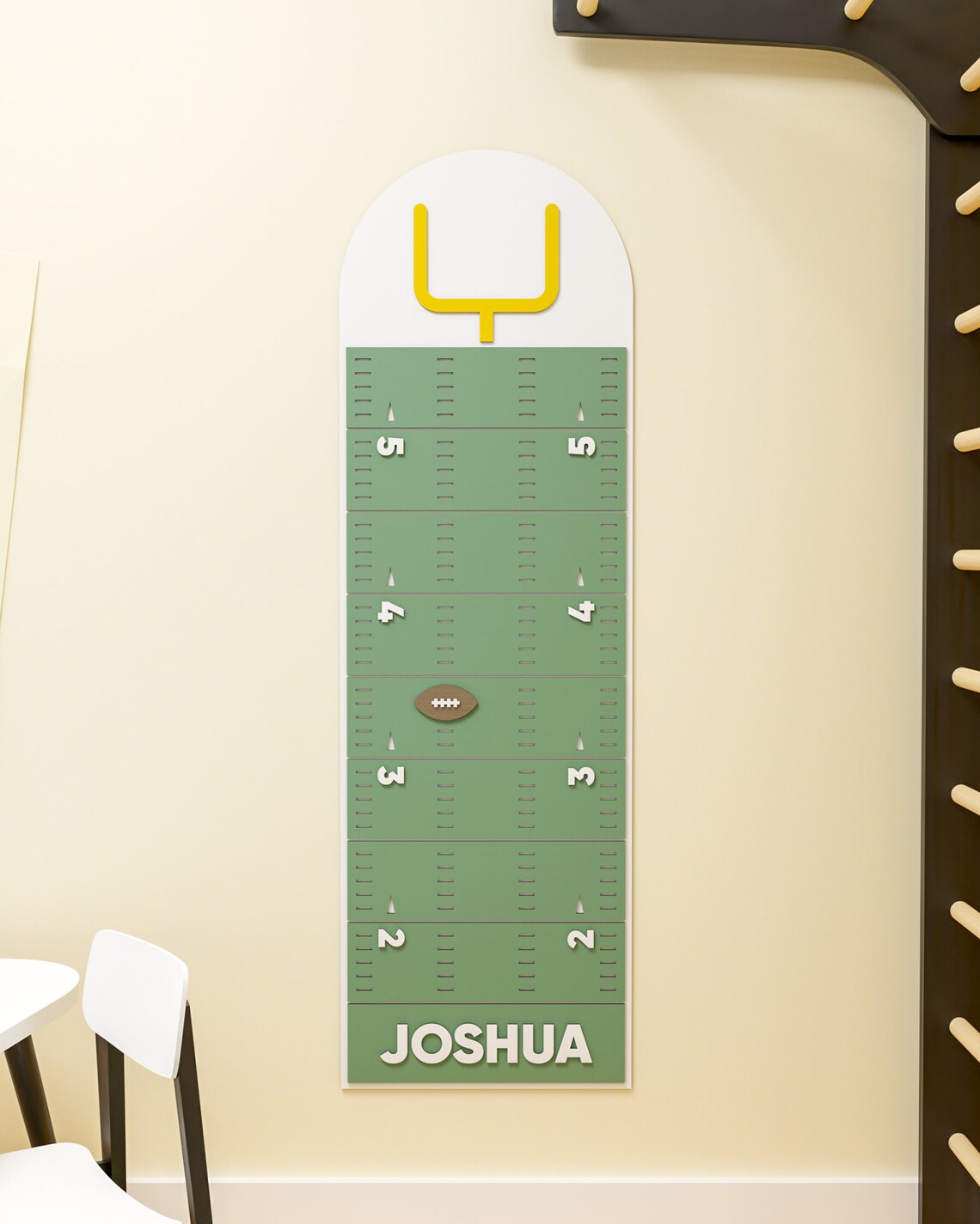 Growth Chart Wooden Markers - Football