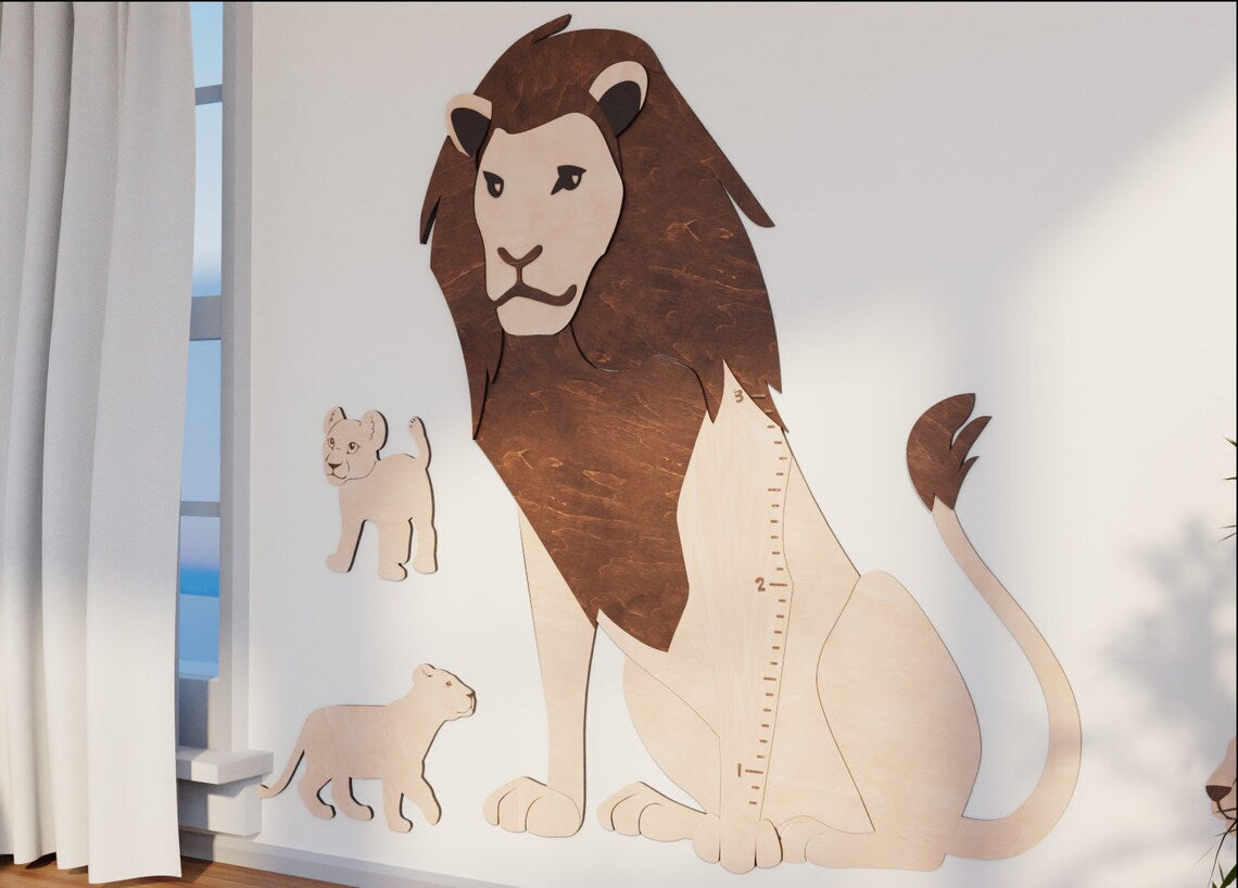 Growth Chart Wooden Markers - Lion