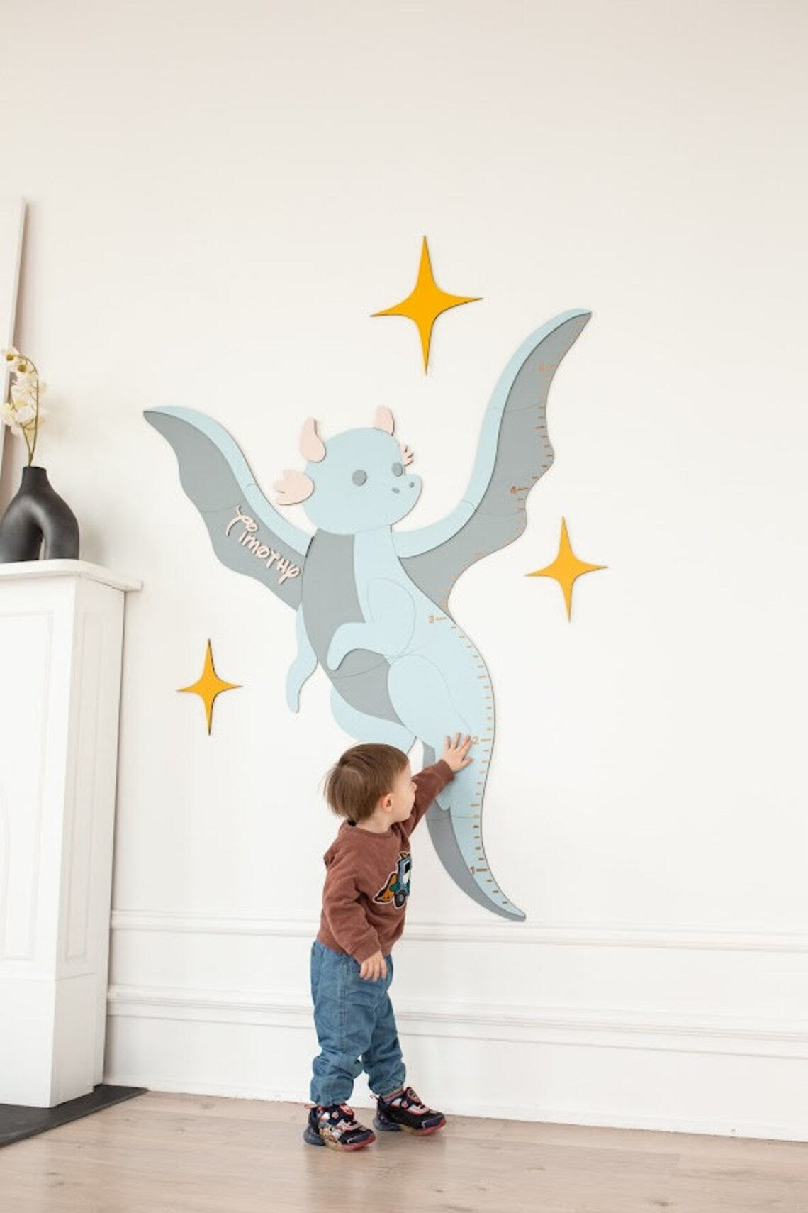 Growth Chart Wooden Markers - Baby Dragon