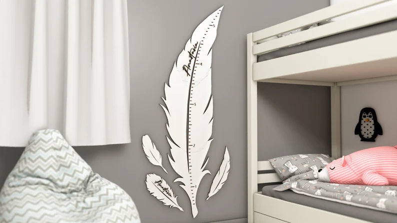 Growth Chart Wooden Markers - Feathers