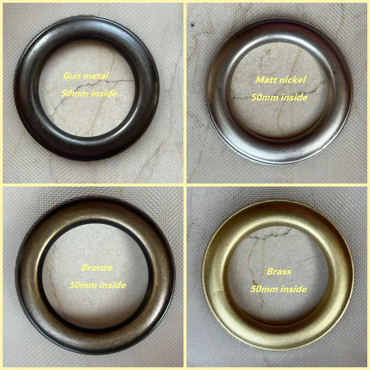 @ Grommet Color: Metal Bronze, Grommet Color: Metal Matte Nickel, Grommet Color: Metal Brass, Grommet Color: Metal Gun Metal