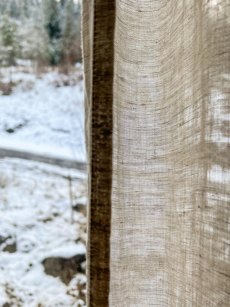 Sheer Patio Outdoor Linen Curtains - Grommet Top, Velcro Tabs or Rod Pocket Top - Transparent Outdoor Mesh Drapes